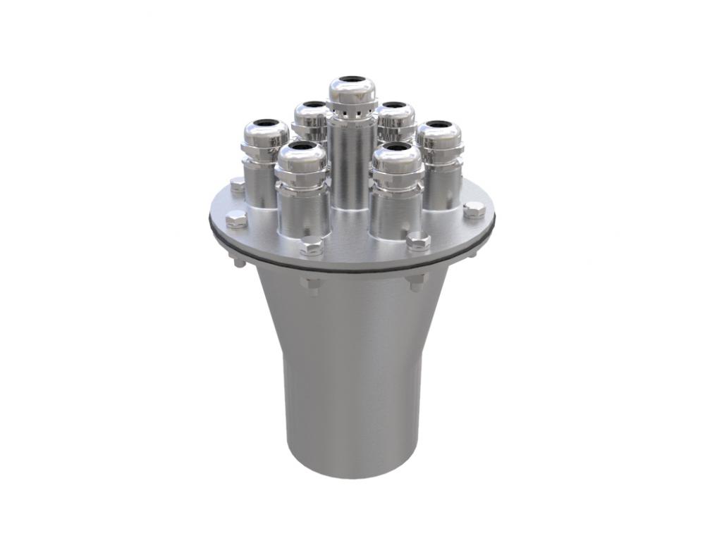 Подводный кабельный ввод 7х(14-6мм), 2 1/2”ВР, нерж.сталь